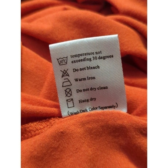Sarin Mathews Top Orange Black Short Sleeve Round Neck Woman's Size Medium - Picture 10 of 12